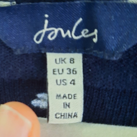 Joules Navy Boat Neck Oversized Sweater 4 - Picture 6 of 7